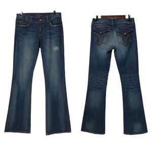 Y2K Candie’s Bootcut Jeans Low Rise Distressed Studded Back Flap Pocket Jeans
